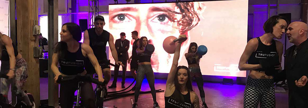 led screen rentals at a group fitness class event in san diego