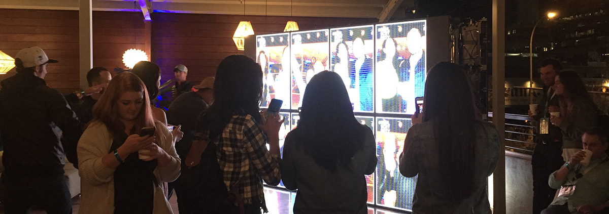 led screen rentals seattle displaying a social media photo booth