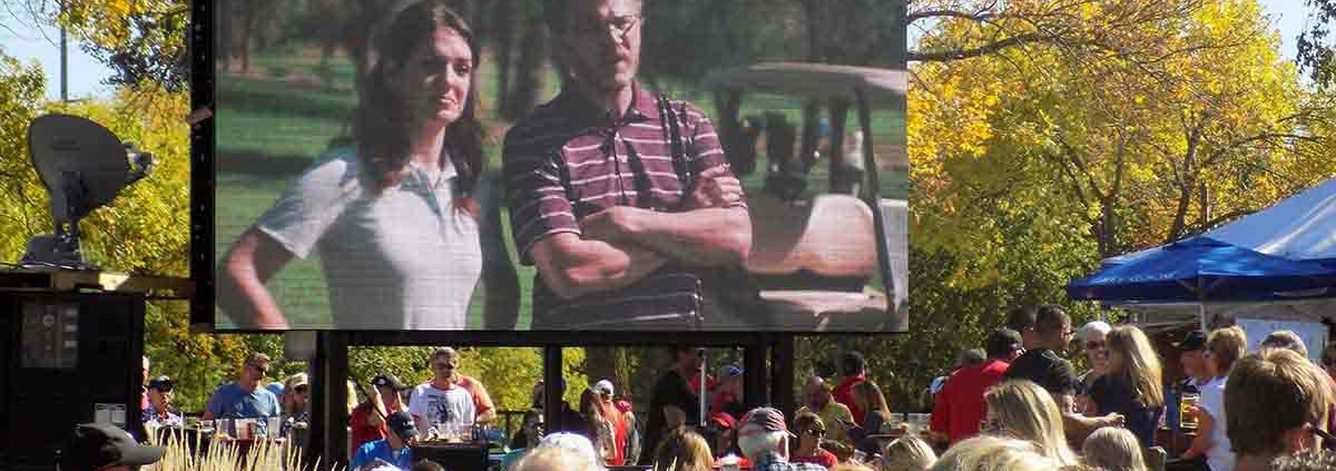 led screen rental in milwaukee at a golf watch party